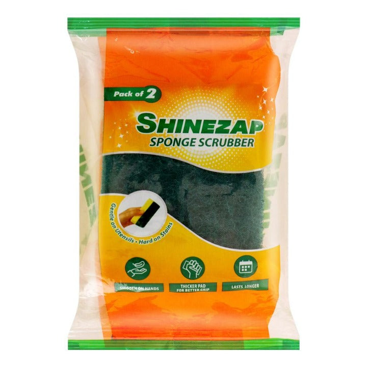 Shinezap Sponge Scrubber 7.5 x 10 cm (Pack of 2)