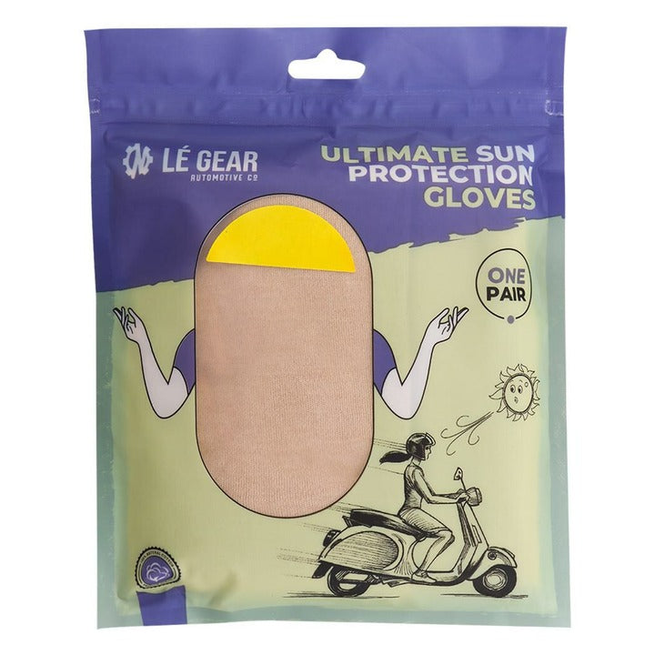 Le Gear Beige Cotton Ultimate Sun Protection Gloves (1 pair)