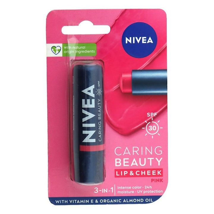 Nivea Caring Beauty Pink Lip & Cheek Balm 4.8 g
