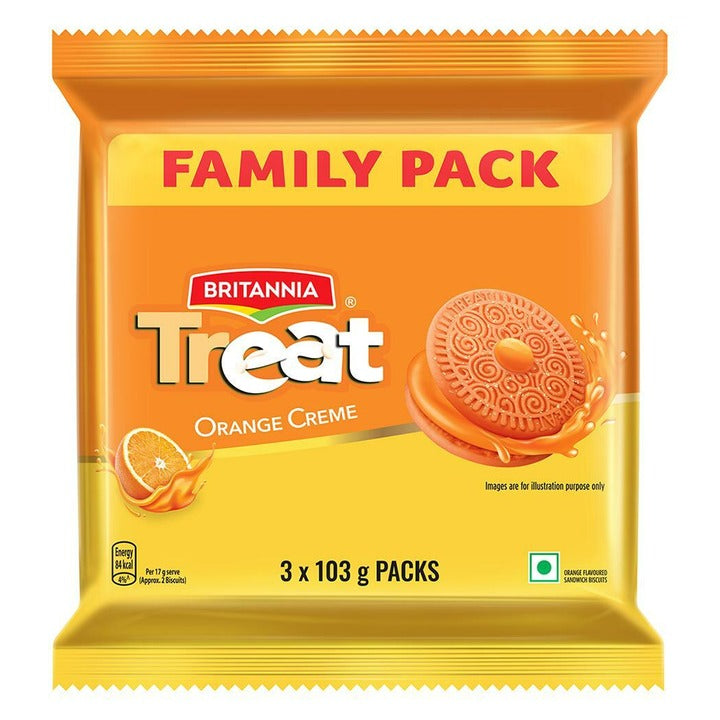 Britannia Treat Orange Cream Biscuit 309 g