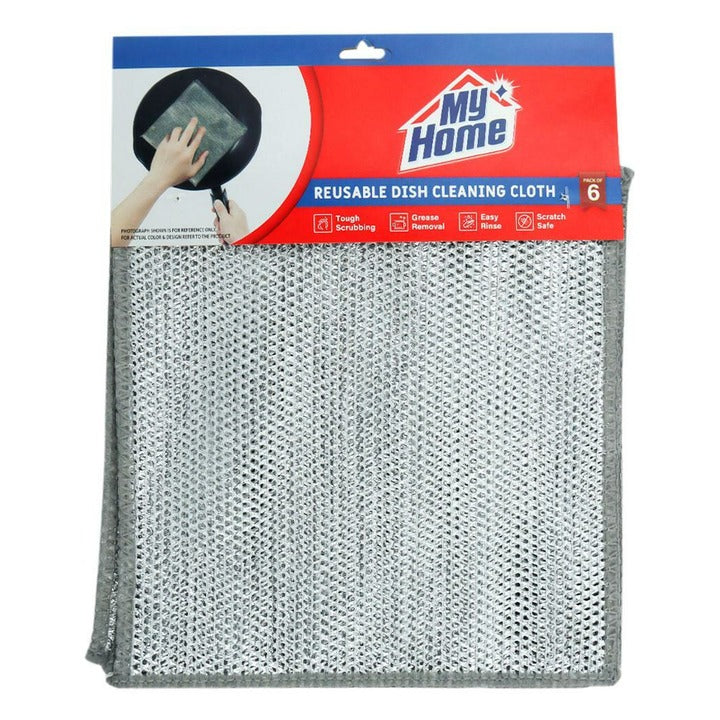 My Home Reusable Dish Cleaning Cloth Pack of 6