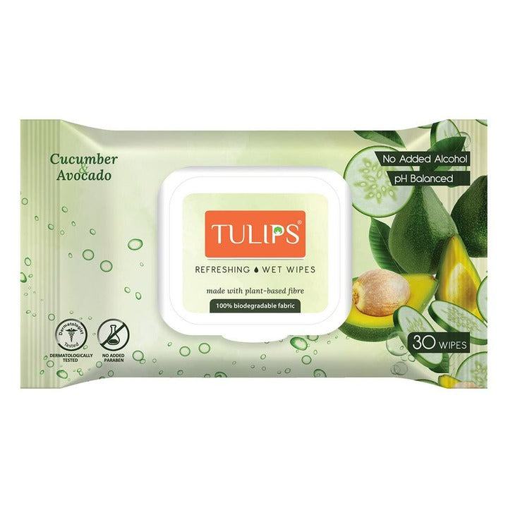 Tulips Cucumber Avocado 30 Wet Wipes