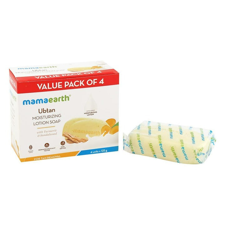 MamaEarth Ubtan Moisturising Lotion Soap Pack of 4 (125 g each)