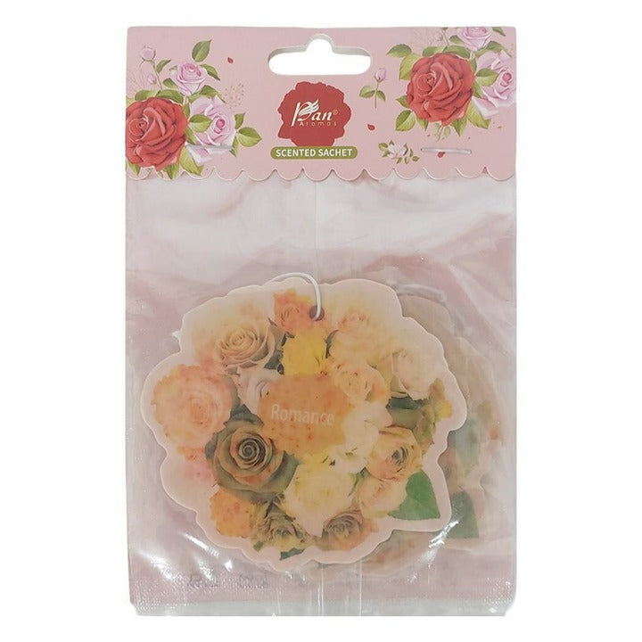 Pan Aromas French Rose Scented Paper Hanging Sachet 3 pcs (Romance)