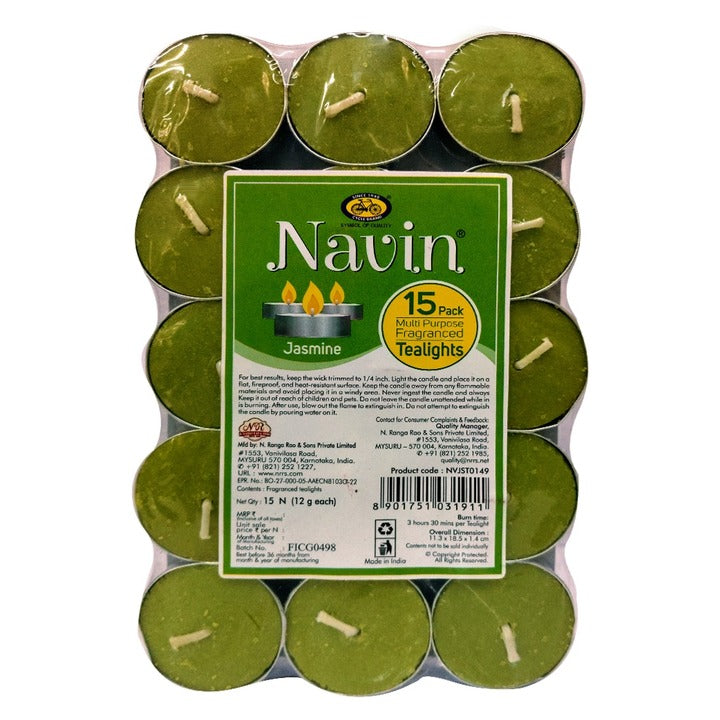 Cycle Navin Jasmine Scented T-Light Candles (Pack of 15)