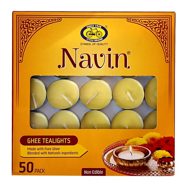Cycle Navin Natural Ghee Tea Lights (Pack of 50)