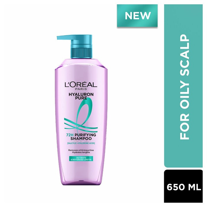 L'Oreal Paris Hyaluron Pure 72-Hour Purifying Shampoo 650 ML