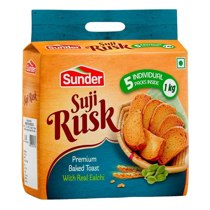 Sunder Premium Real Elaichi Suji Rusk 1 kg