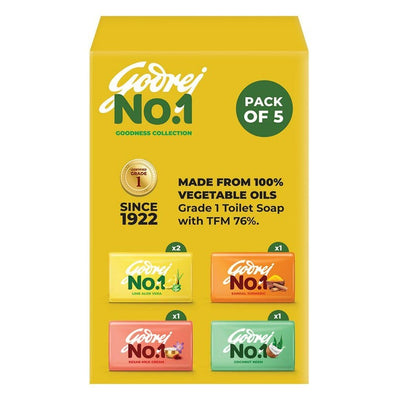 Godrej No.1 Goodness Collection Soap 150 g (Pack of 5)