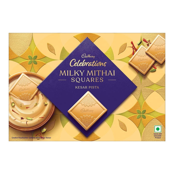 Cadbury Celebrations Milky Mithai Squares Kesar Pista 108 g