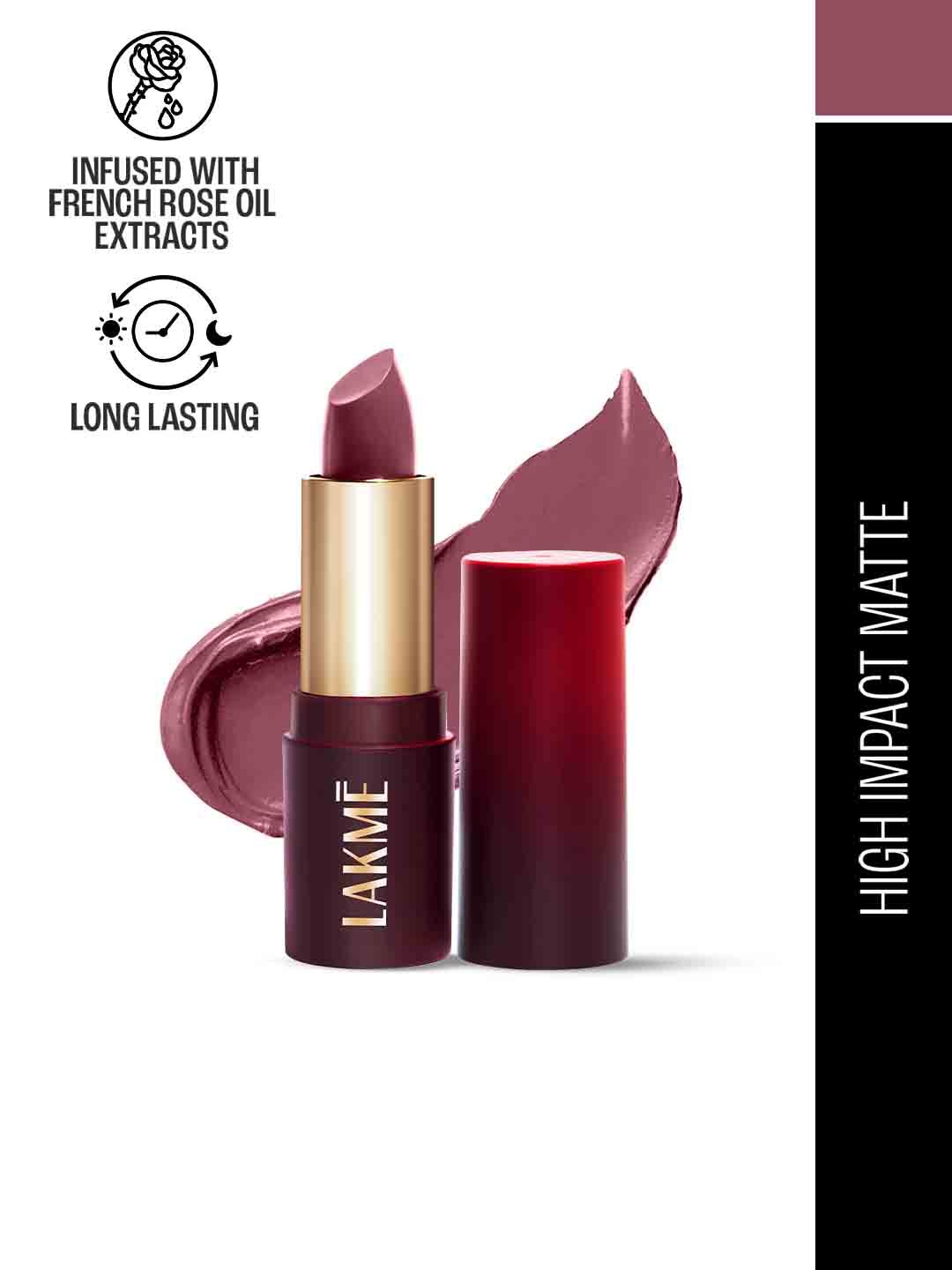 Lakme Forever Matte Long Lasting Lipstick With French Rose Oil Ext 4.5g - Mauve Envy CM3