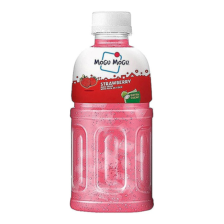 Mogu Mogu Strawberry Juice Drink with Nata De Coco : 300 ml