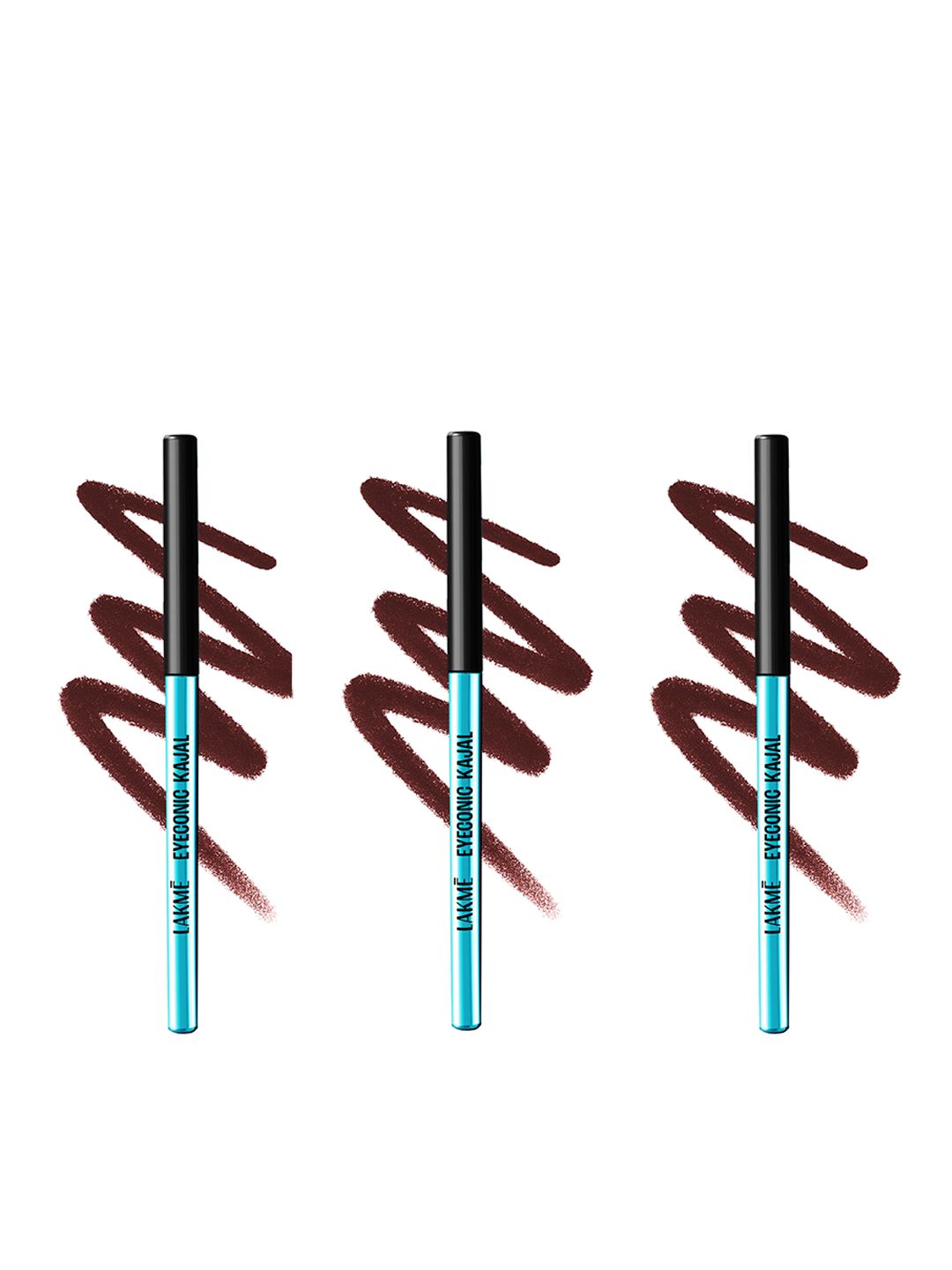 Lakme 3 Pc 9-5 Eyeconic Smudgeproof Waterproof 24H Kajal - Classic Brown