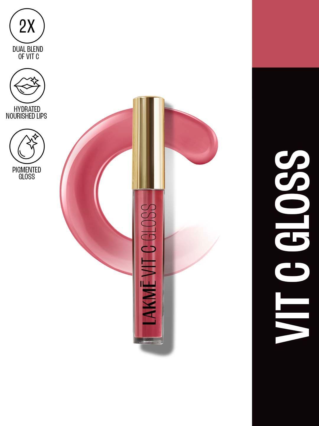 Lakme Superglow Glass Finish Hydrating Lip Gloss Oil With Vitamin C 2.5ml - Hotpink C6