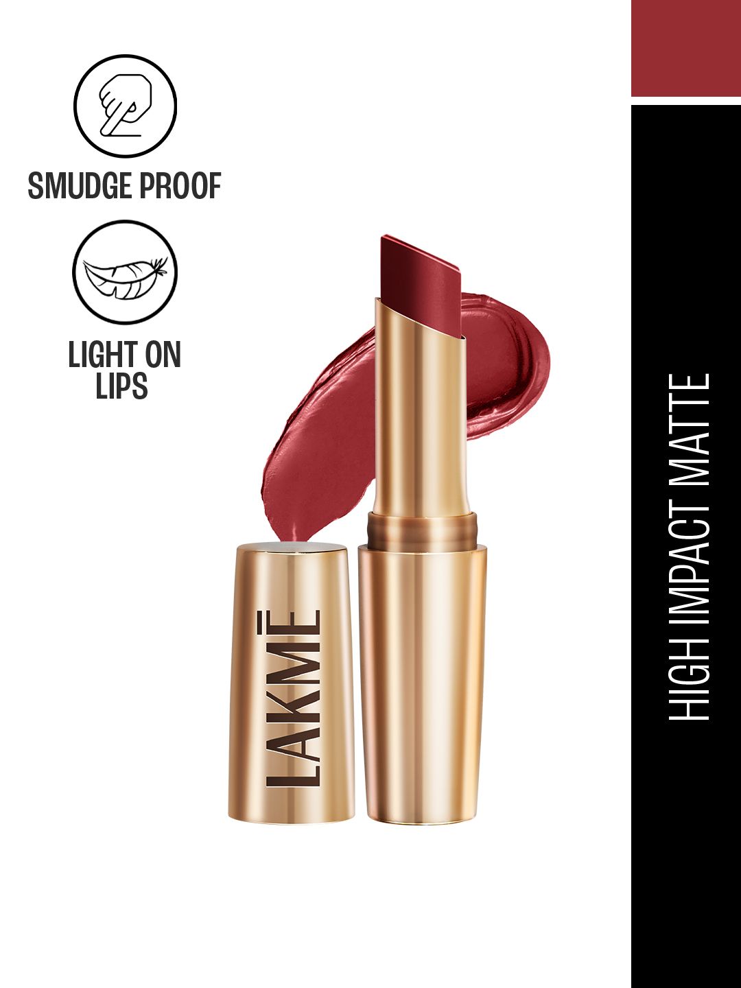Lakme 9to5 Powerplay Priming Matte Lipstick With Vit E Lasts 16Hr 3.6g - Cherry Chic