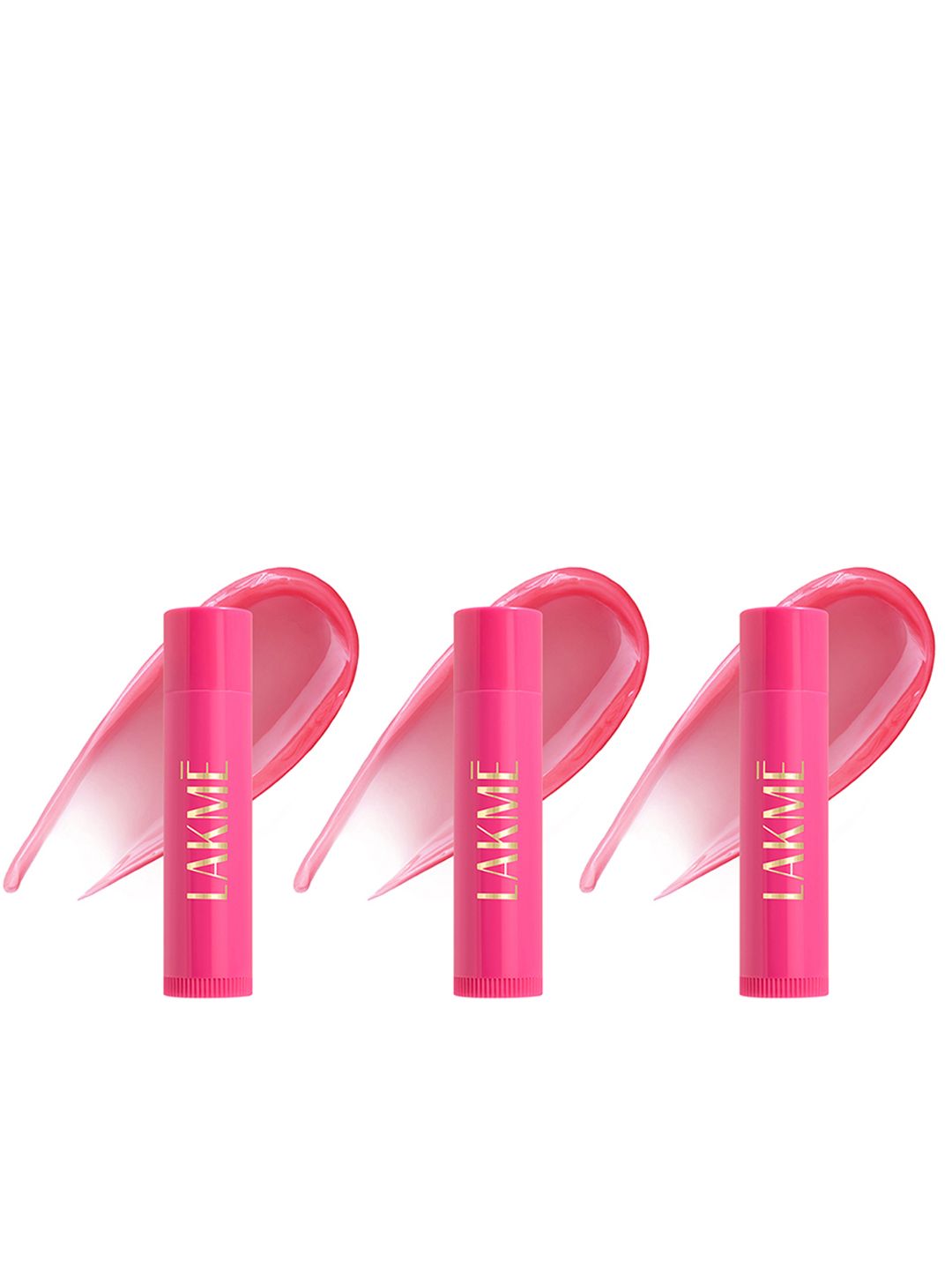 Lakme Set of 3 Lip Love Care Stick 24Hr Moisturization with SPF 15 4.5g Each - Strawberry
