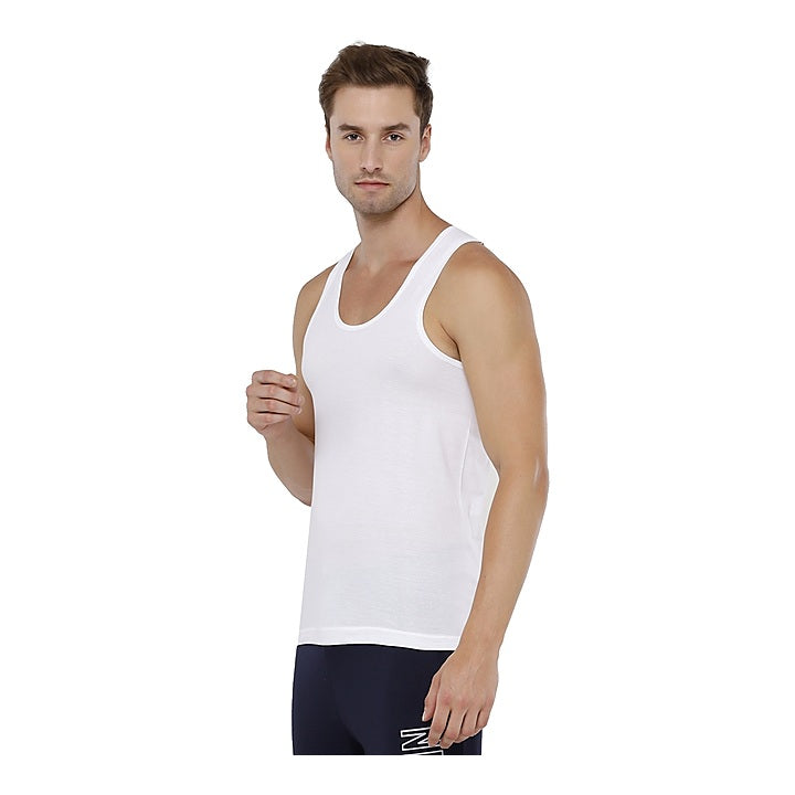 Rupa Jon Round Neck Men's Vest - 95 cm (XL) - White: 3 Piece