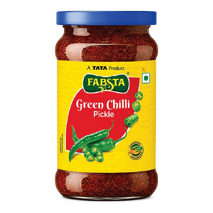 Fabsta Green Chilly Pickle Bottle, 300 g