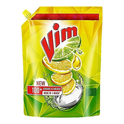 Vim Dishwash Liquid Gel Lemon Refill Pouch 2 ltr