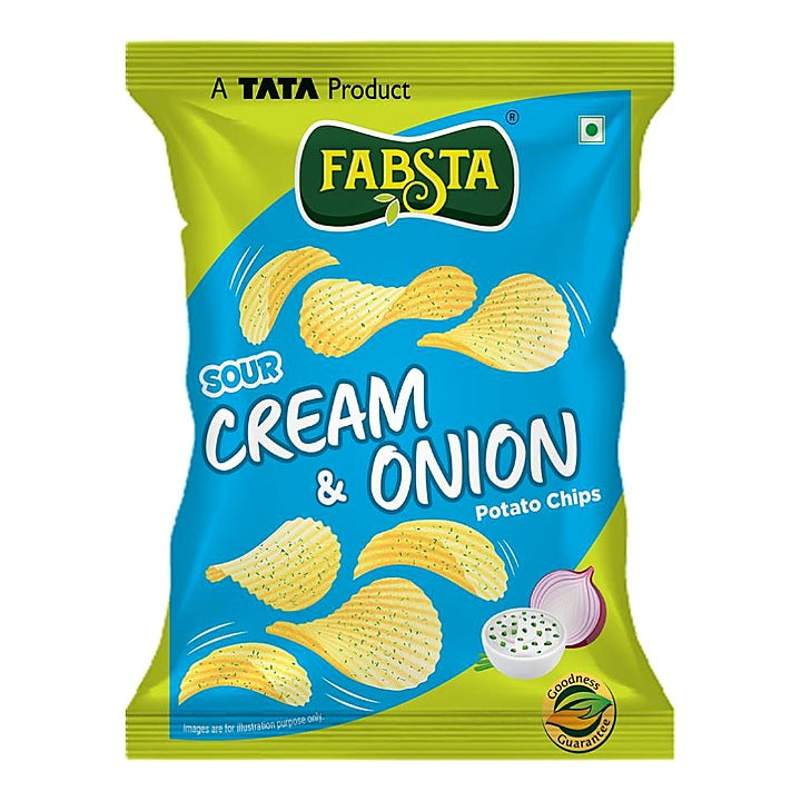 Fabsta Sour Cream N Onion Potato Chips, 48 g