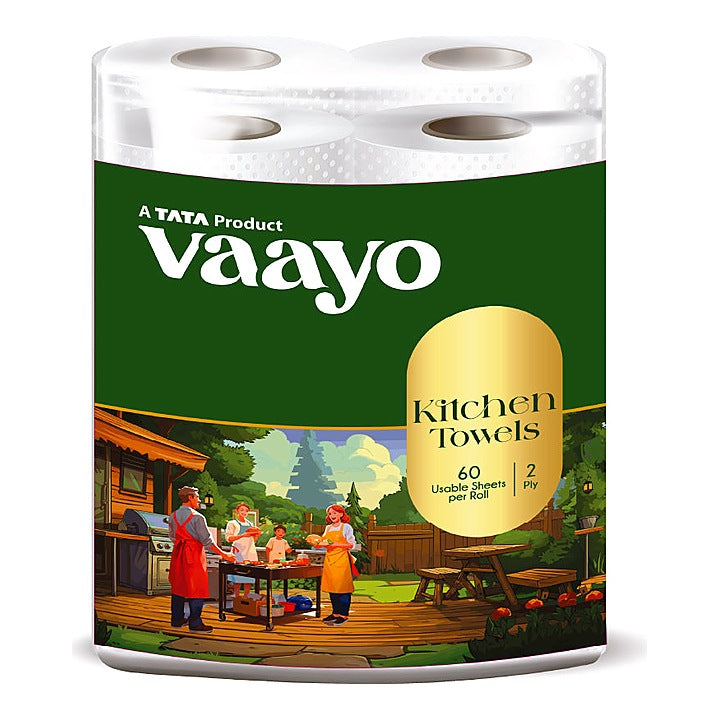 Vaayo Kitchen Towel 2Ply Pack Of 4 Roll