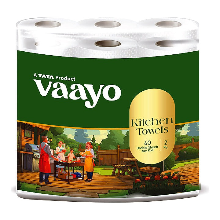 Vaayo Kitchen Towel 2Ply Pack Of 6 Roll