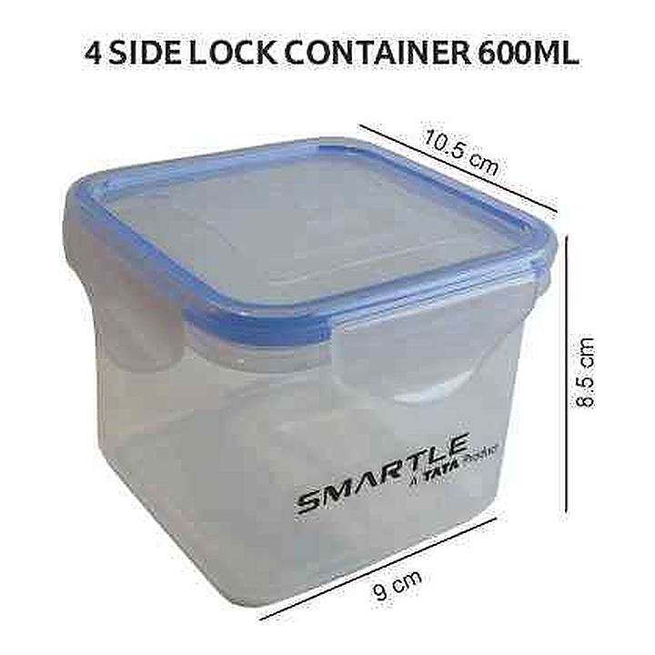 Smartle 4 Side Lock Container Square 600 Ml 1 pc