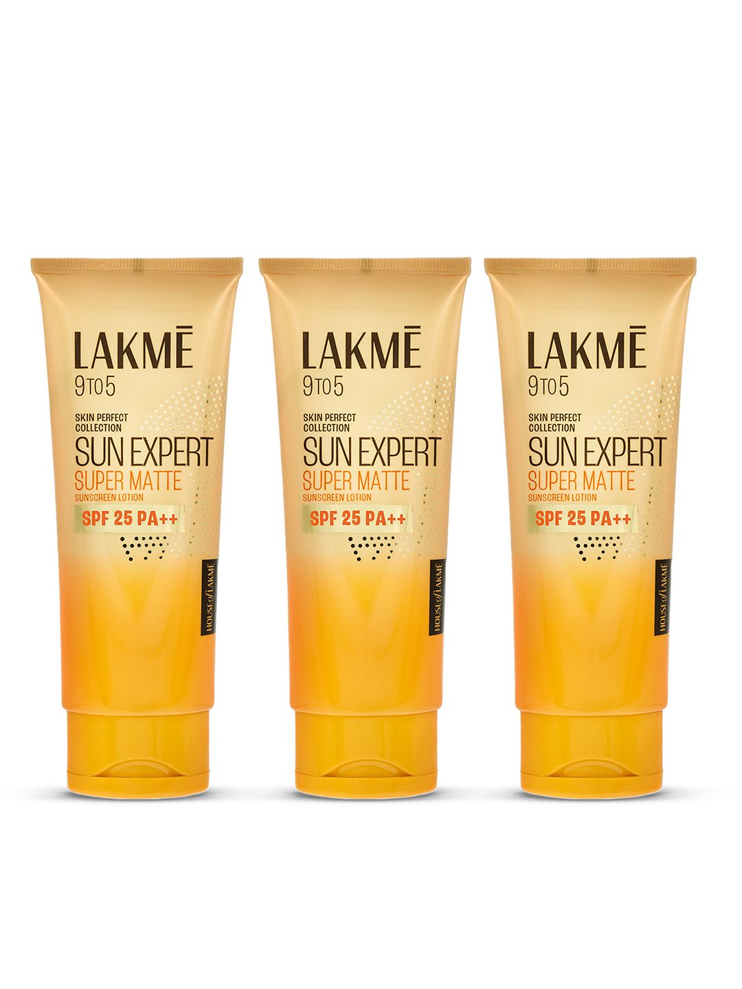 Lakme Set of 3 Sun Expert SPF 25 PA++ Super Matte Lotion Lightweight Sunscreen - 50ml Each