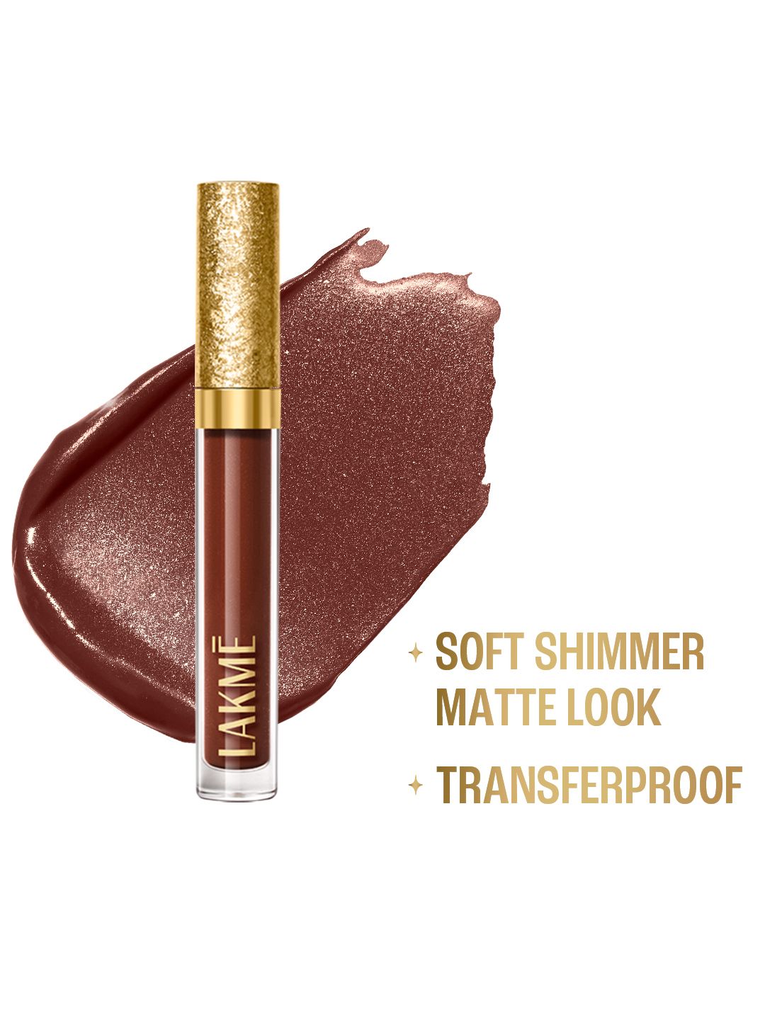 Lakme Be-Jewel Shimmer Matte Finish Lip Liquid 3.5ml - Cocoa Glow 303