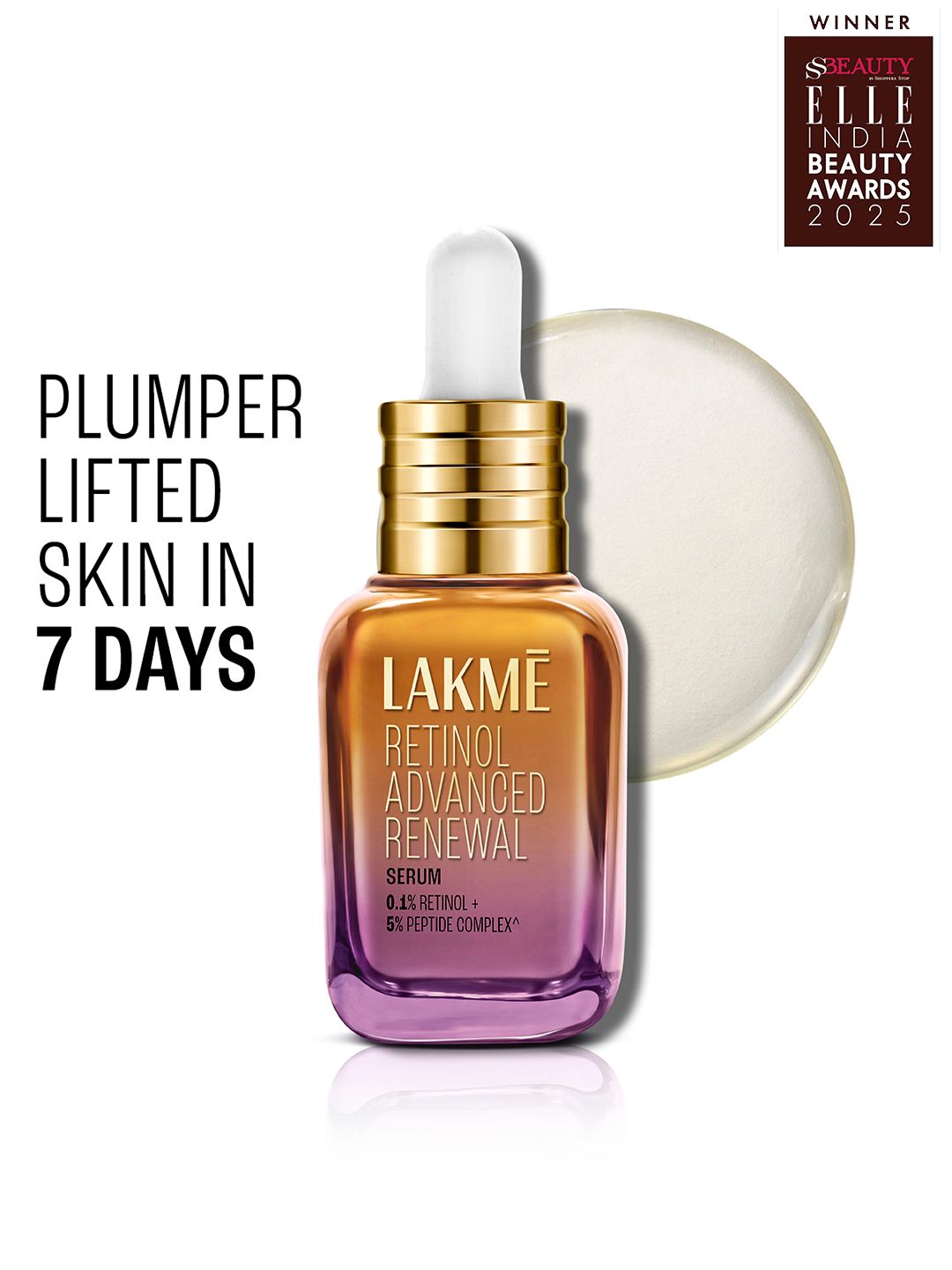 Lakme Retinol Advanced Renewal Serum 0.1% Retinol + 5% Peptide Complex - 30 ml