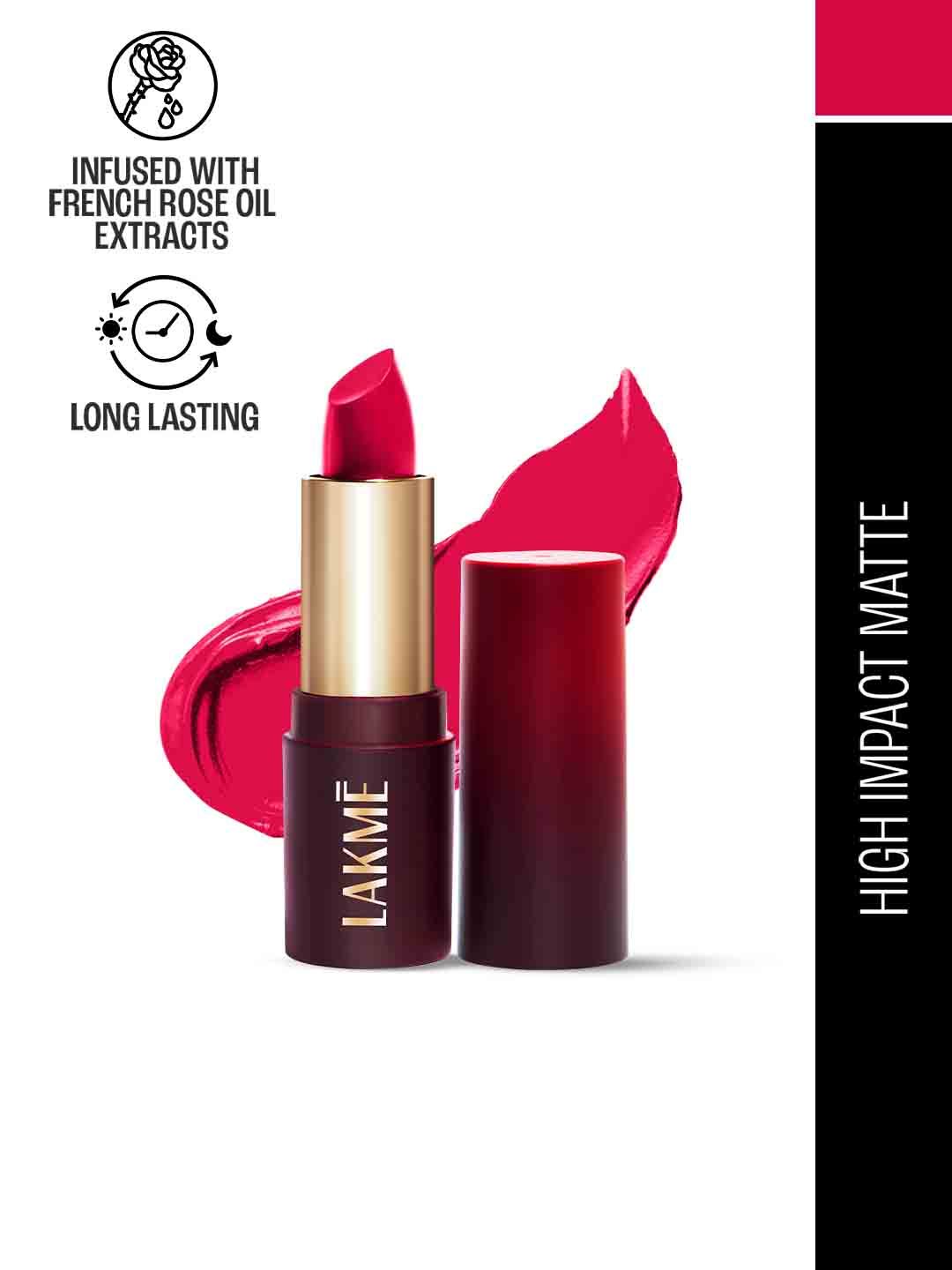 Lakme Forever Matte Long Lasting Lipstick With French Rose Oil Ext 4.5g - Pink Ruby