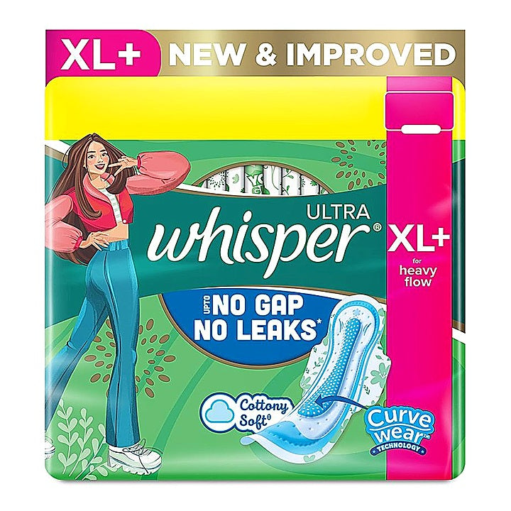 Whisper Ultra No Gaps No Leaks Sanitary Pads (XL+) :44 Unit