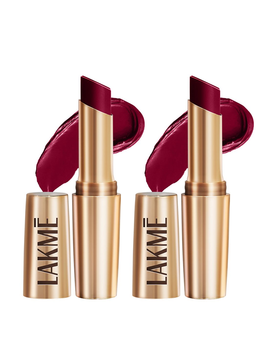 Lakme Set of 2 9to5 Powerplay Priming Matte Lipstick 3.6g each - MP6 Deep Wine
