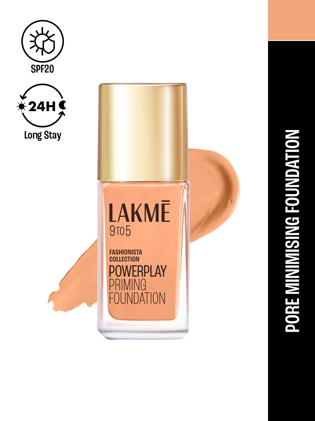 Lakme 9to5 Powerplay Priming Foundation With Built In Primer & SPF20 25ml - Warm Sand W160