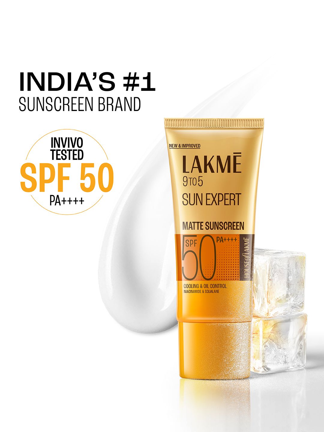 Lakme SPF 50 PA++++ Water Light Sunscreen with Niacinamide for Bright Skin - 50 ml